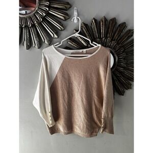 Cyrus Colorblock Dolman Sleeve Sweater Soft Neutral XS